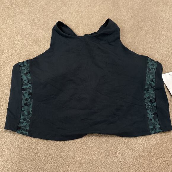 Athleta Other - ATHLETA Conscious Crop Sports Bra Size 2XL D-DD Forest Green Camo High Neck Gym